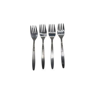 Amefa Tulip Time Stainless Steel salad Forks Set Of 4 Discontinued Pattern Holla